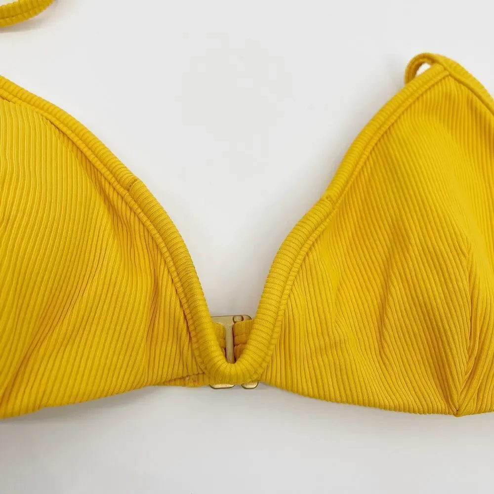 L*Space Helena Underwire Bikini Top Sunshine Gold Size Small NEW